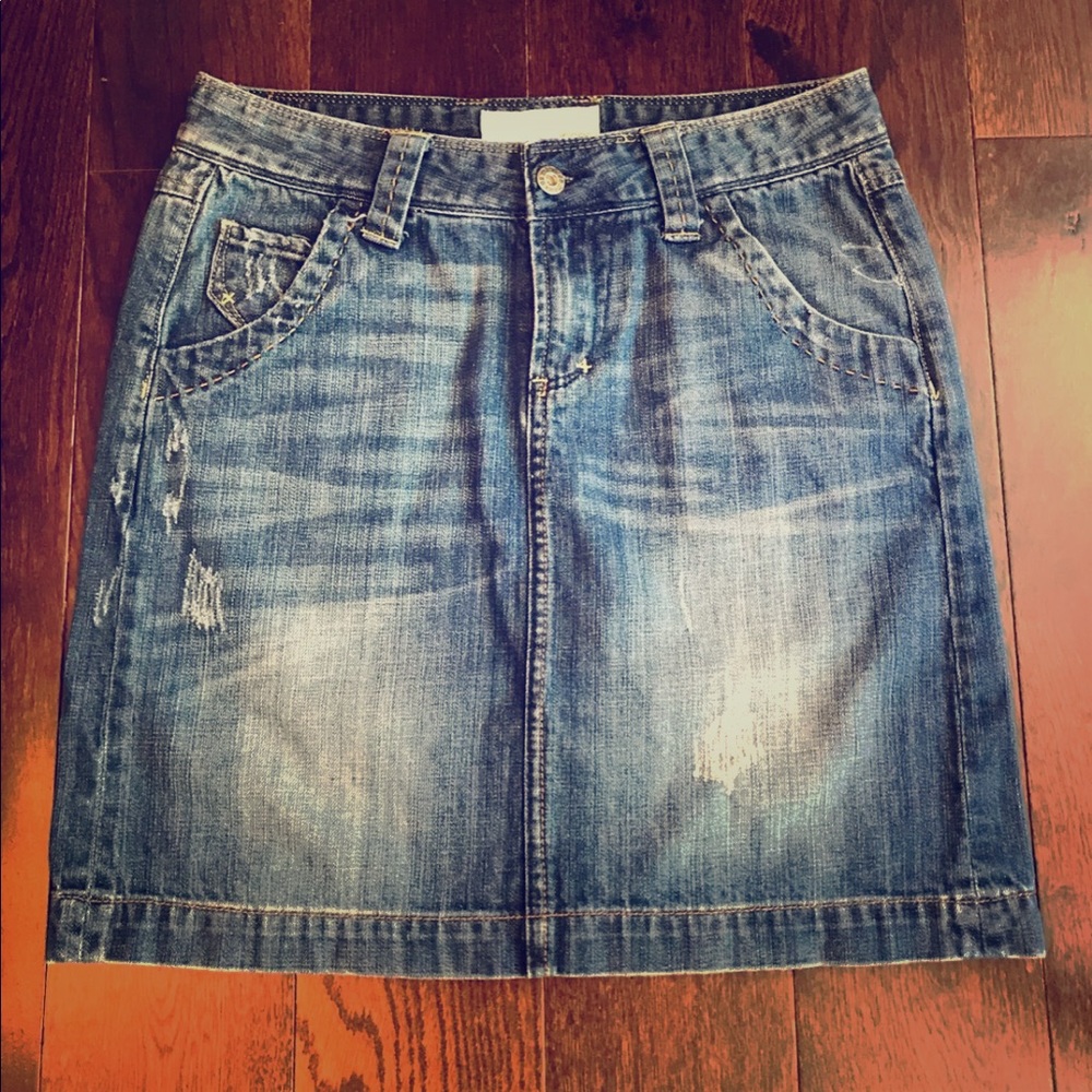 Maurices Distressed Denim Skirt